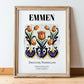 Emmen, Netherlands – Travel Poster, in wooden frame leaning on the floor