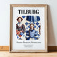 Tilburg, Netherlands – Travel Print, in wooden frame leaning on the floor