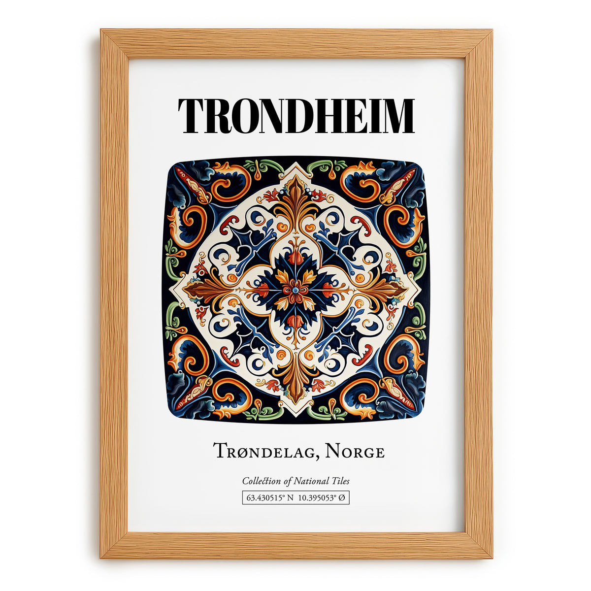 Trondheim, Norway – Dream Destination Decor, set in oak frame