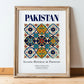 Pakistan, Pakistan – Vintage Travel Poster, in wooden frame leaning on the floor