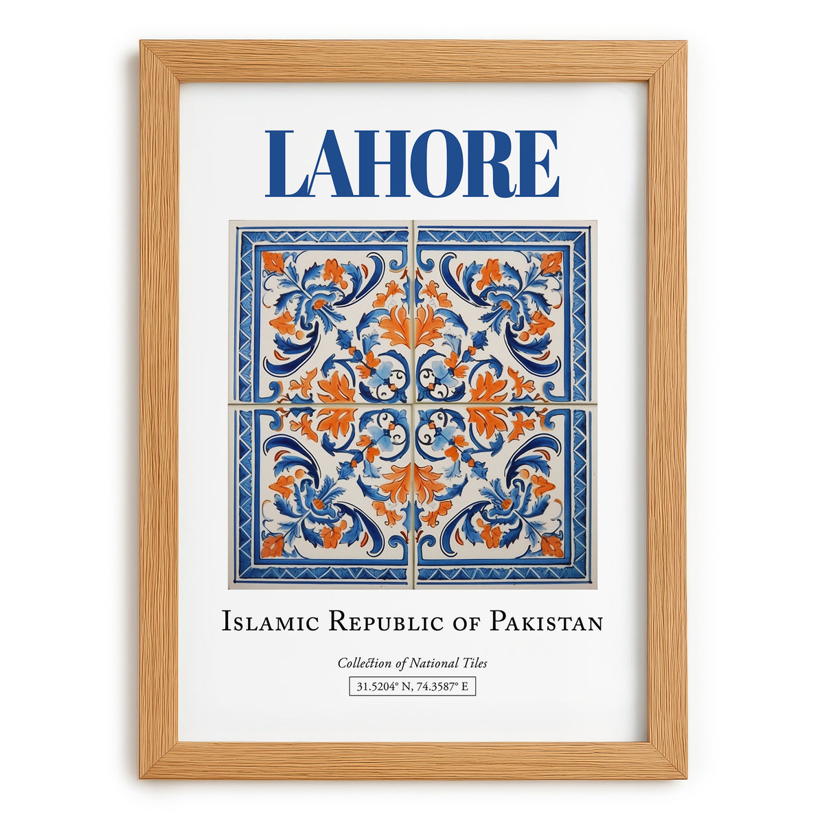 Lahore, Pakistan – Travel Wall Art, set in oak frame