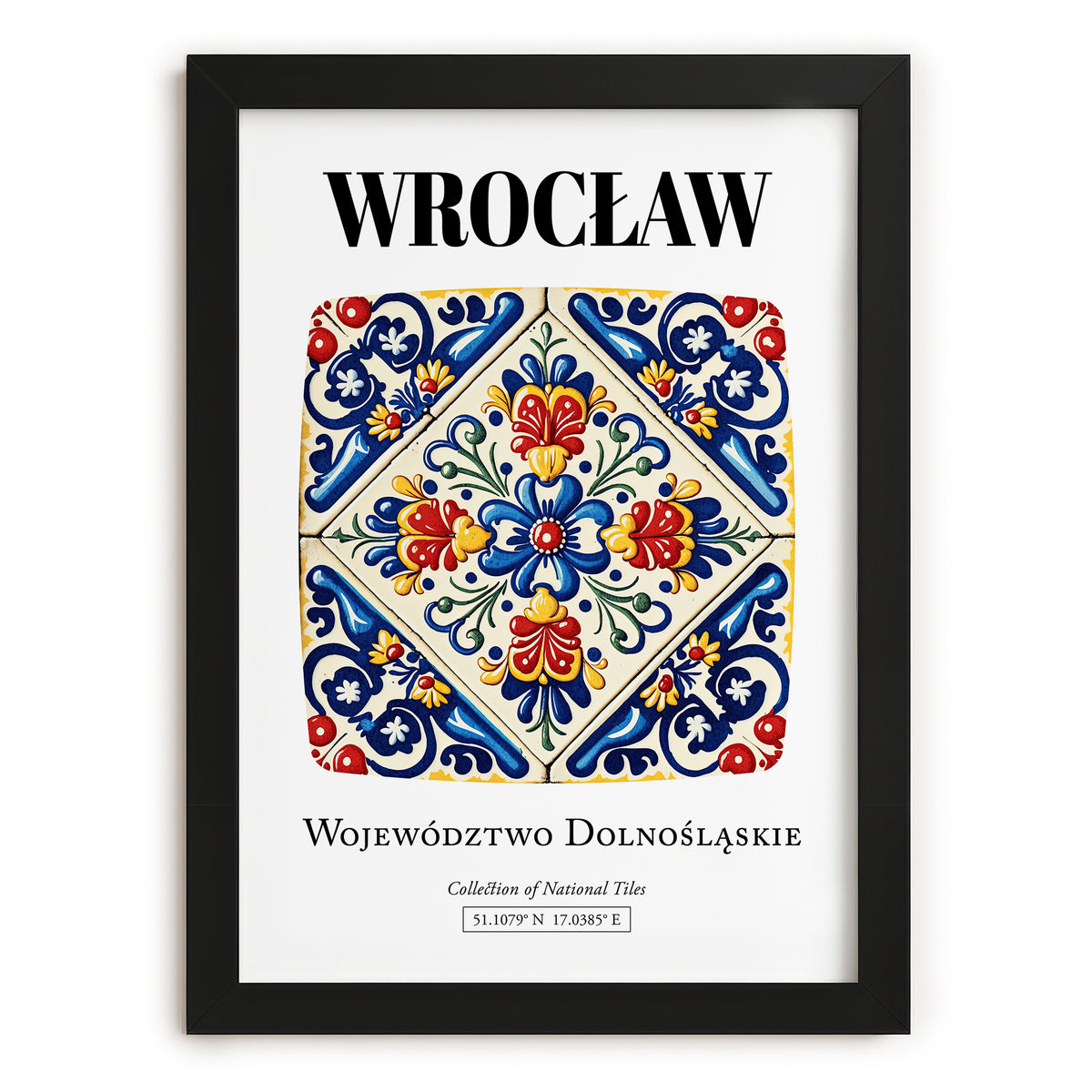 Wrocław, Poland – Cityscape Wall Art, in sleek black frame