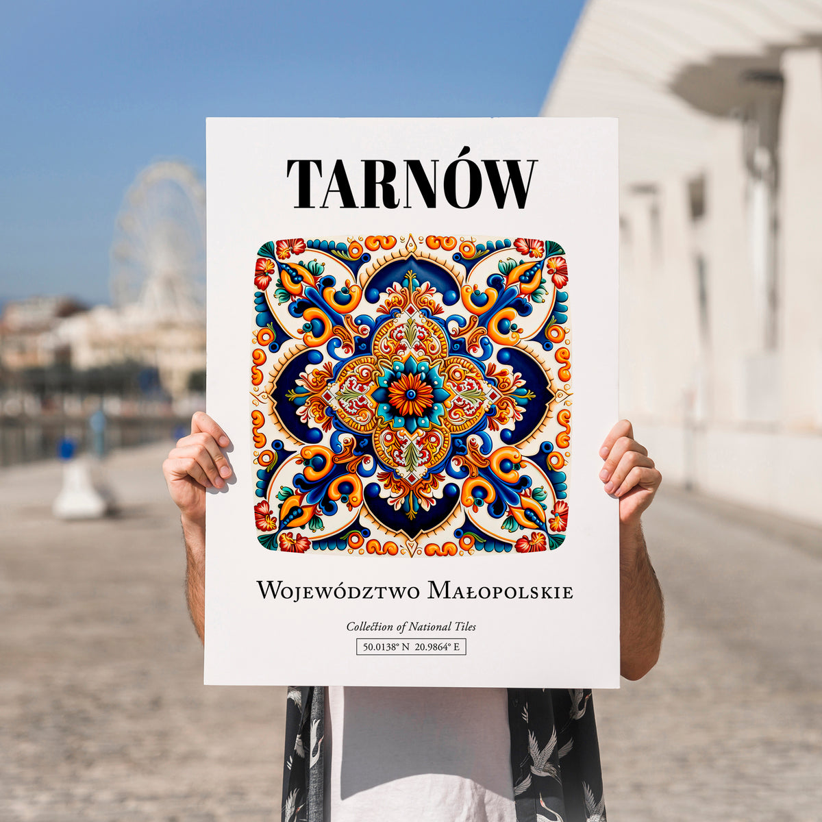 Tarnów, Poland – Travel Wall Decor, no-text version framed in wood
