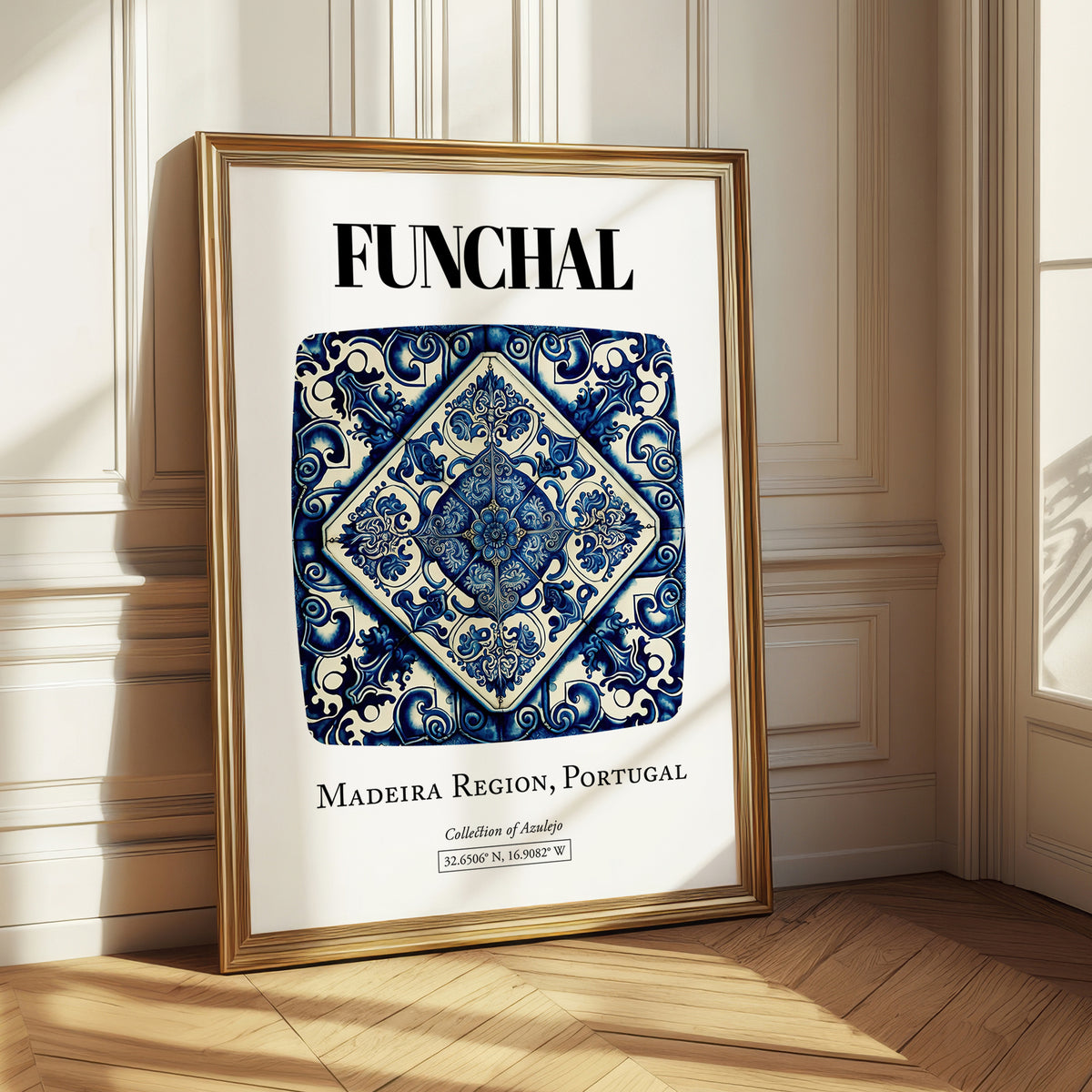 Funchal, Portugal – Travel Print, styled in a charming Paris street view