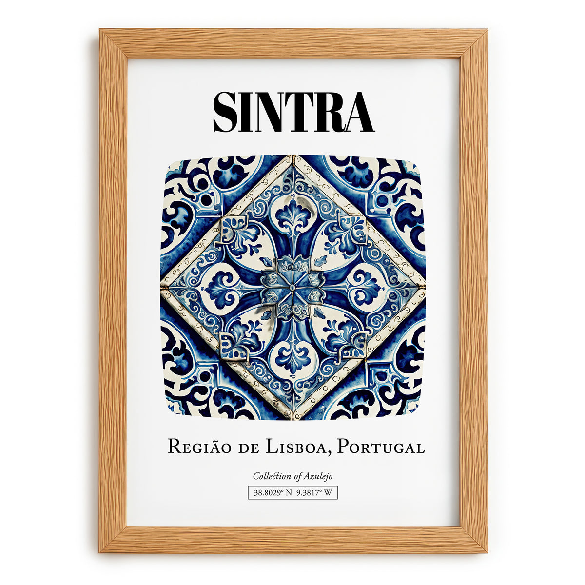 Sintra, Portugal – Travel Poster, set in oak frame