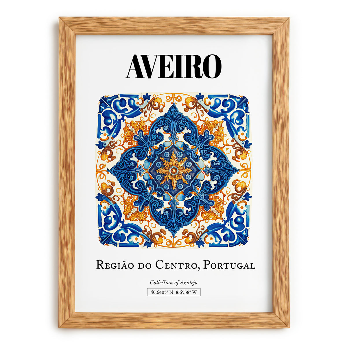 Aveiro, Portugal – Travel Poster, set in oak frame