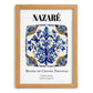 Nazaré, Portugal – Retro Travel Poster, set in oak frame