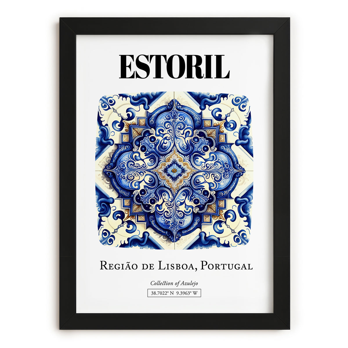 Estoril, Portugal – Travel Wall Art, in sleek black frame