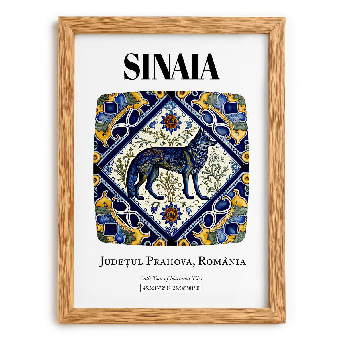 Sinaia, Romania – Travel Poster, set in oak frame