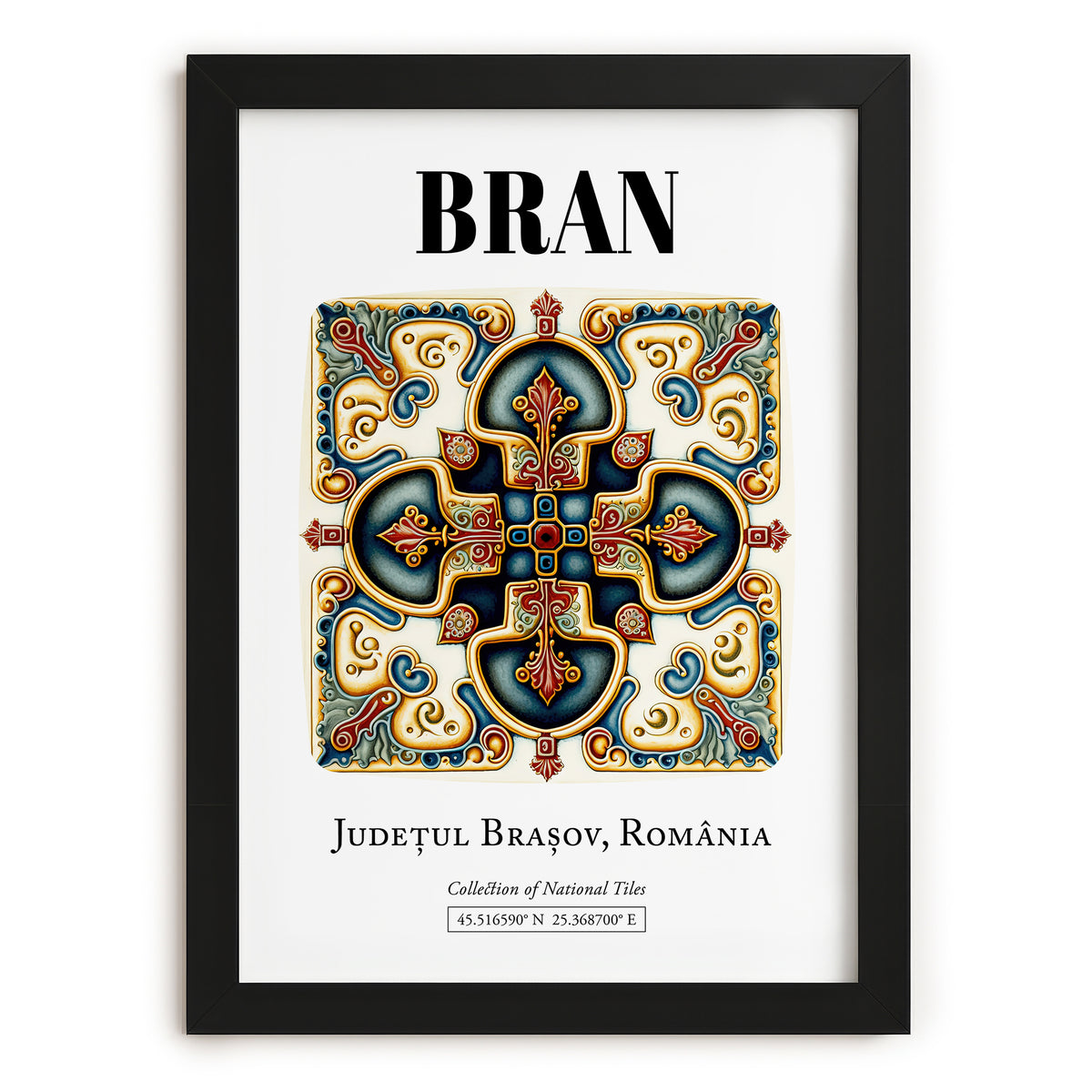 Bran, Romania – Travel Wall Art, in sleek black frame