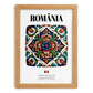 România, Romania – Illustrated Travel Poster, set in oak frame
