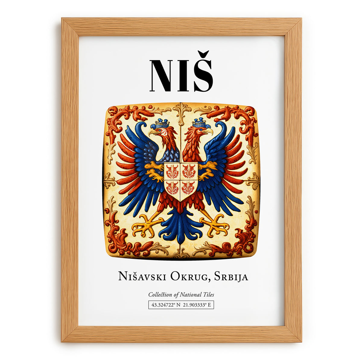Niš, Serbia – Travel Wall Decor, set in oak frame