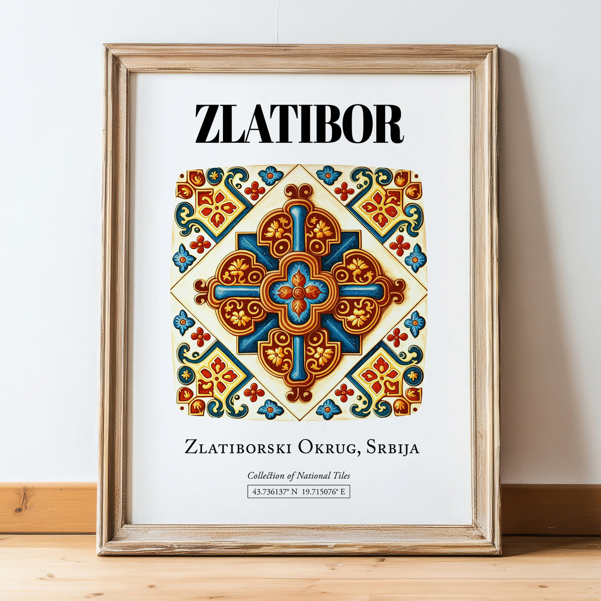 Zlatibor, Serbia – Wanderlust Wall Decor, in wooden frame leaning on the floor