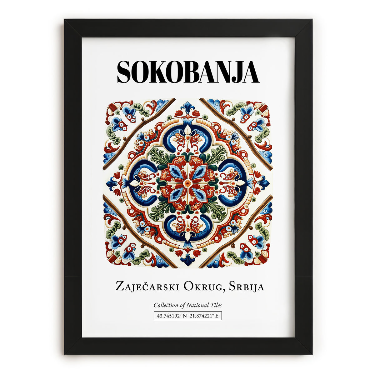 Soko Banja, Serbia – Travel Print, in sleek black frame