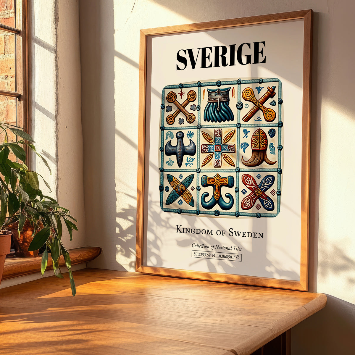 Sverige, Sweden – Away From Home Poster, clean layout with no caption