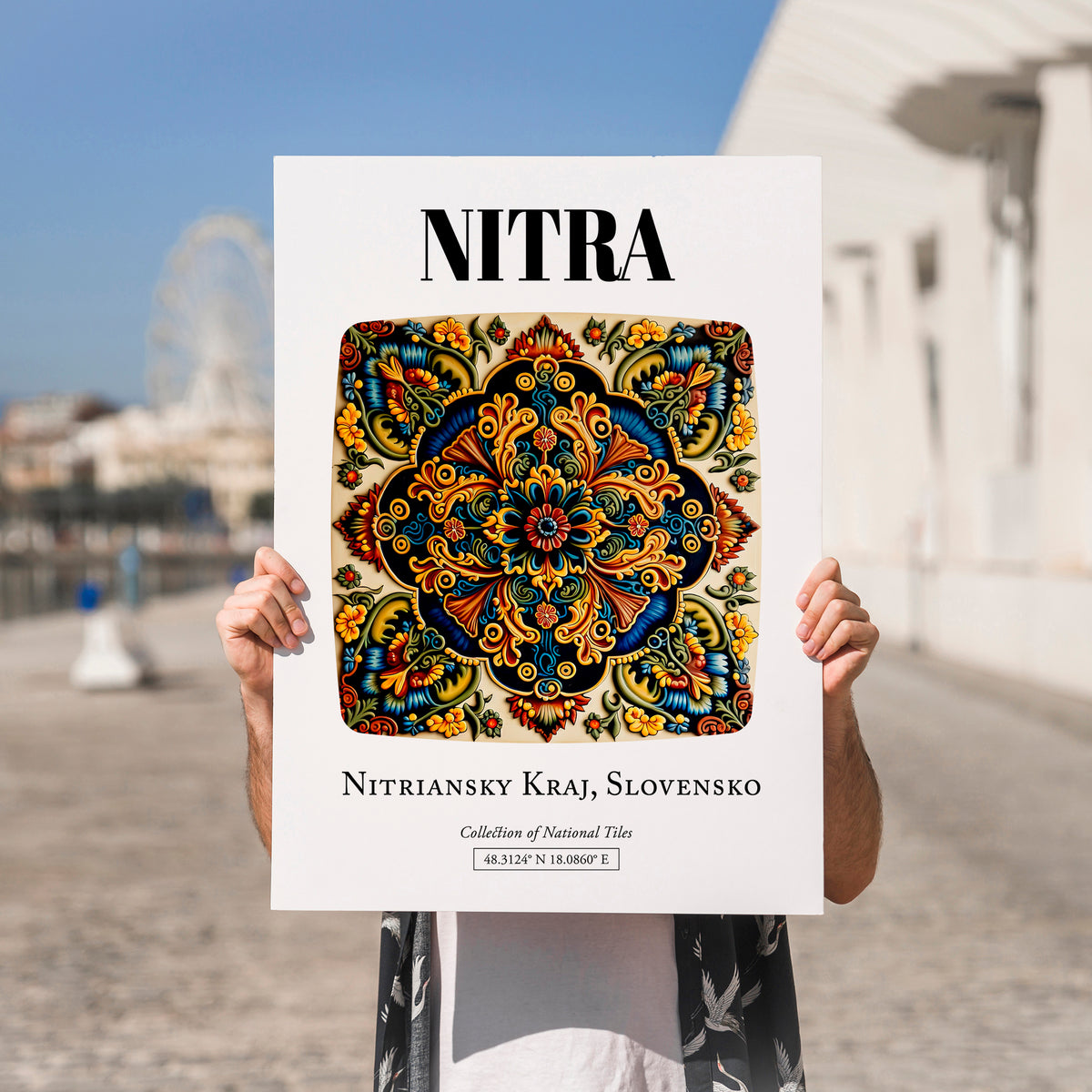 Nitra, Slovakia – Travel Print, no-text version framed in wood