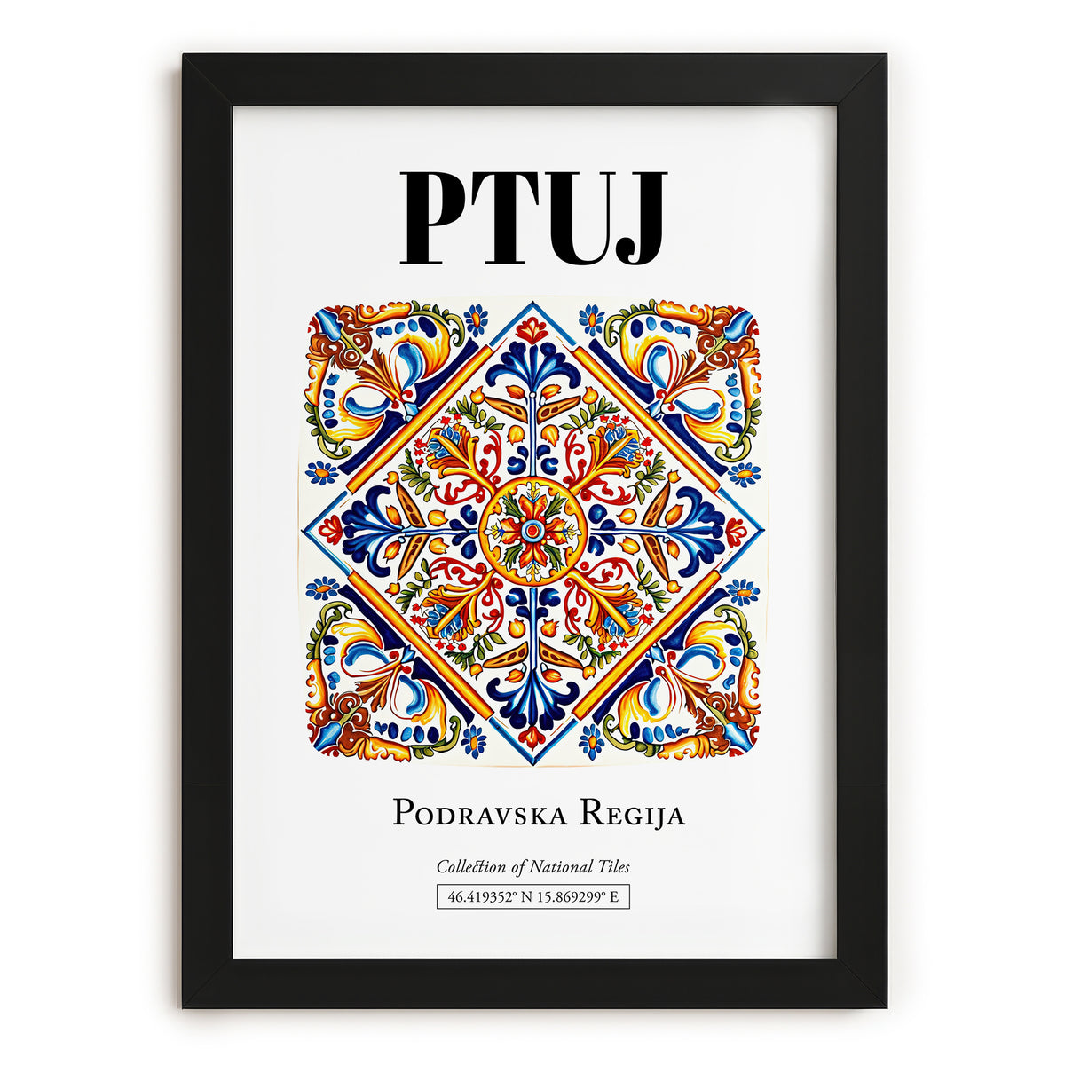 Ptuj, Slovenia – National Pride Wall Decor, in sleek black frame
