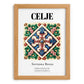 Celje, Slovenia – Minimalist Travel Print, set in oak frame