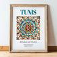 Tunis, Tunisia – Travel Print, in wooden frame leaning on the floor