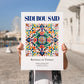 Sidi Bou Said, Tunisia – Vintage Travel Poster, no-text version framed in wood
