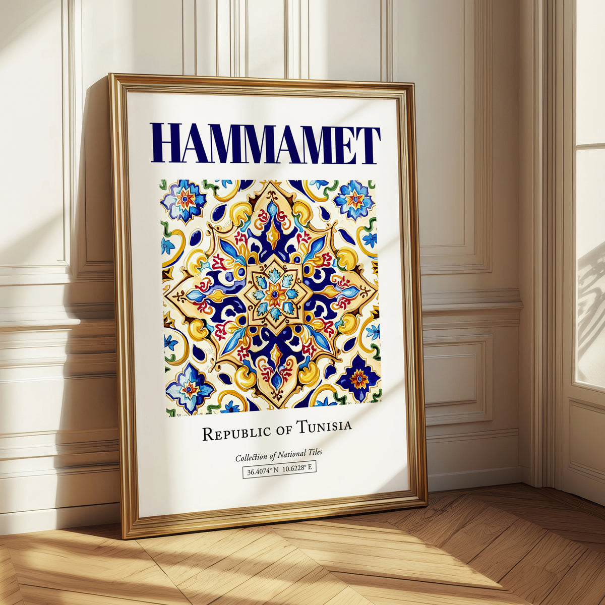 Hammamet, Tunisia – Travel Print, styled in a charming Paris street view