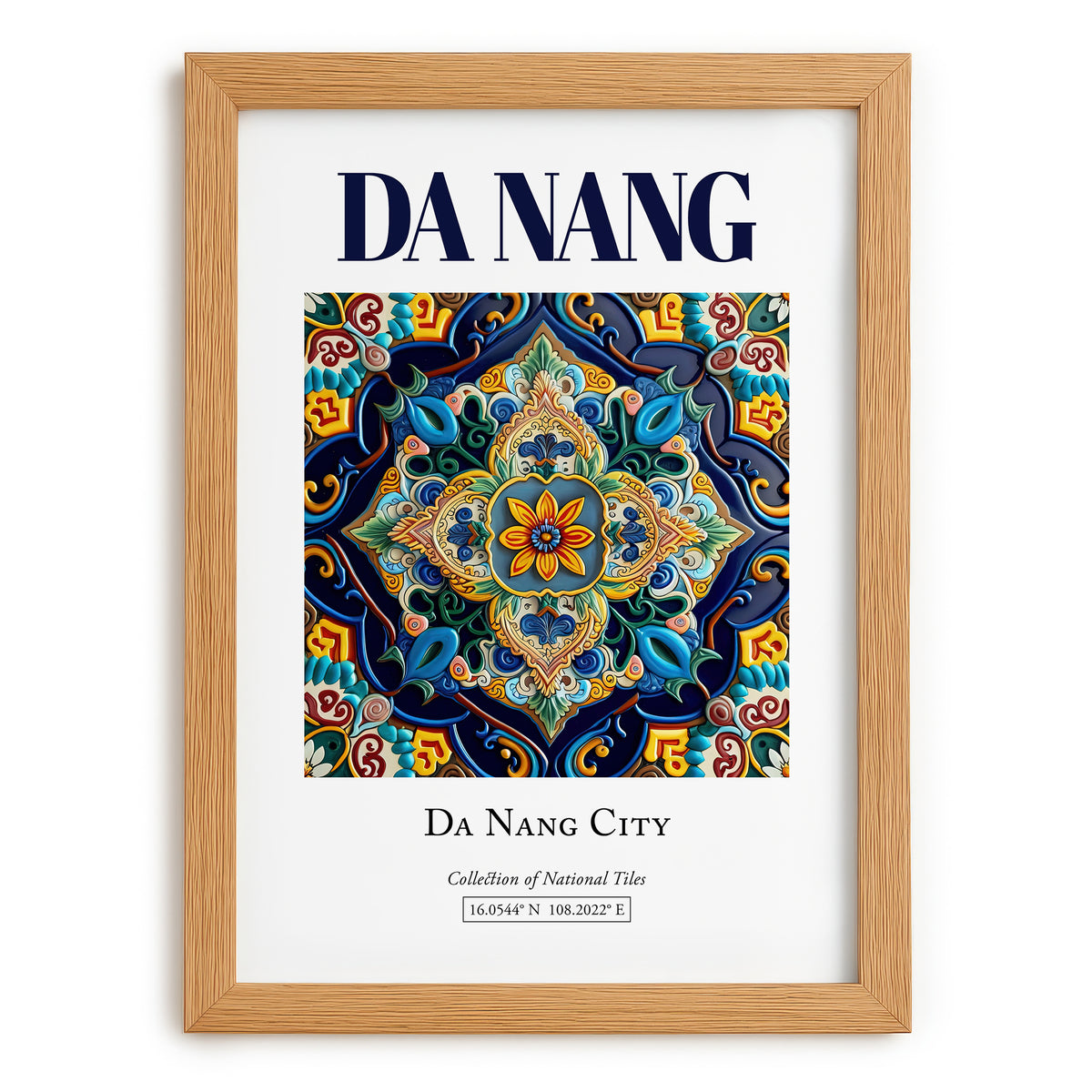 Da Nang, Vietnam – Travel Print, set in oak frame