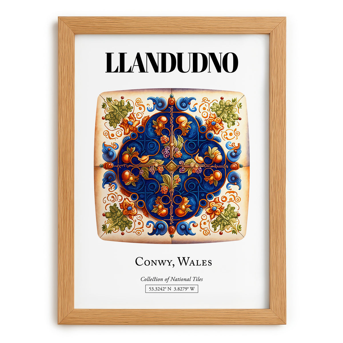 Llandudno, Wales – Travel Wall Decor, set in oak frame