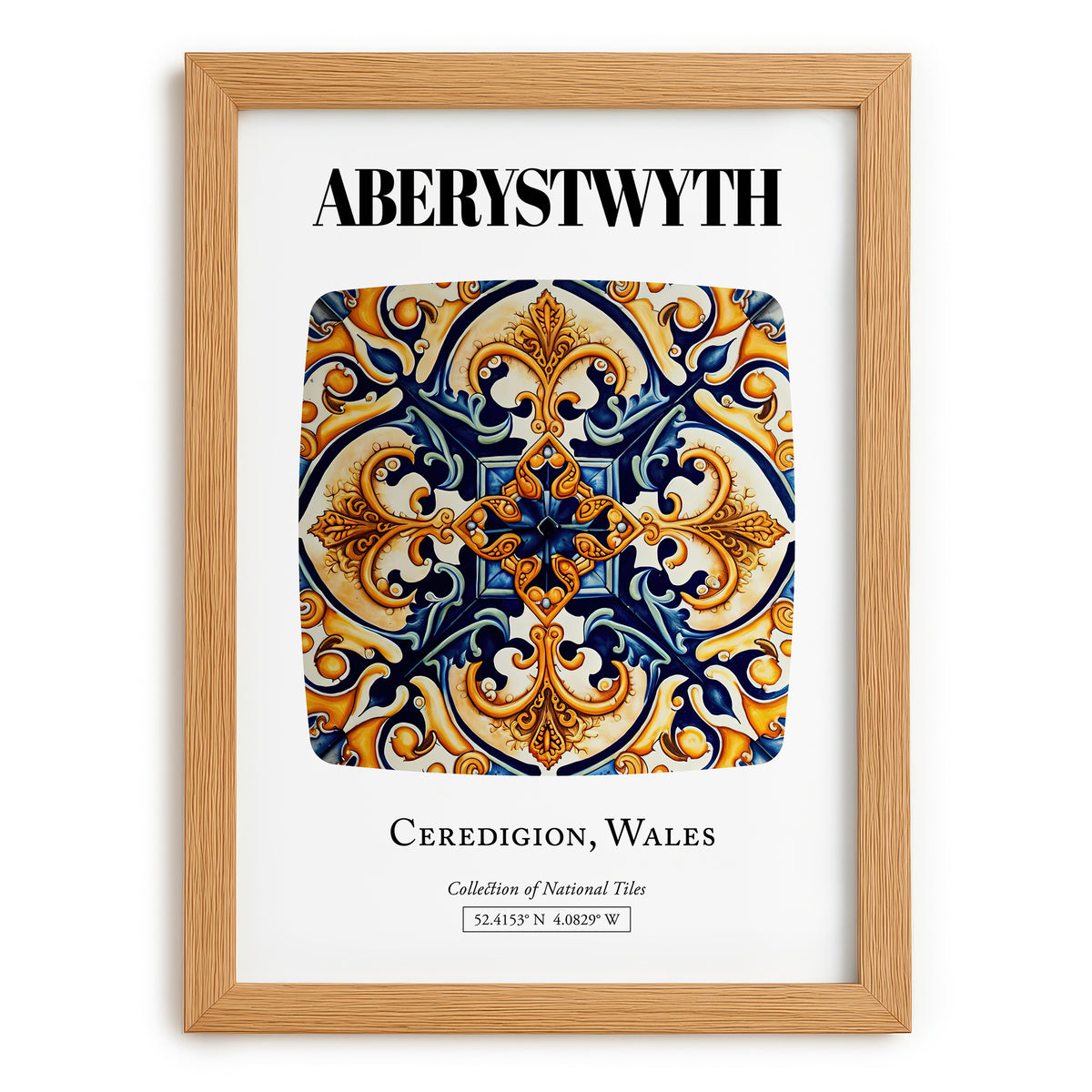 Aberystwyth, Wales – Travel Poster, set in oak frame