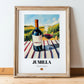 Jumilla – Spanish Red Wine, Wine Bar Poster, in wooden frame leaning on the floor