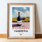Valdepeñas – Spanish Red Wine, Wine Bar Print, in wooden frame leaning on the floor