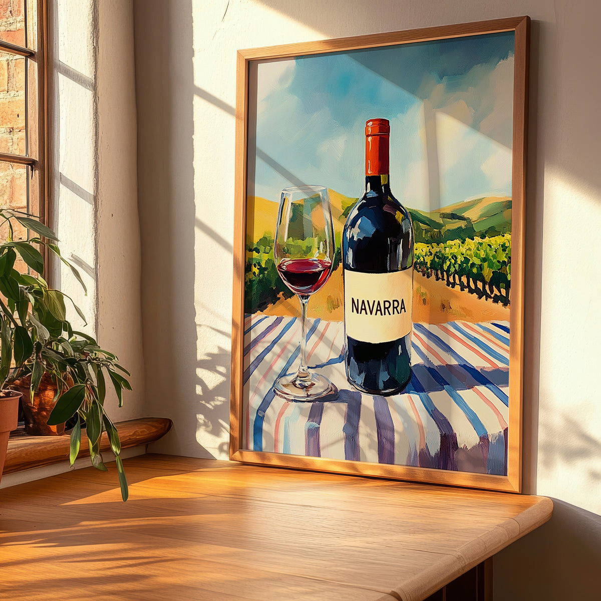 Navarra – Spanish Red Wine, Wine Bar Art, clean layout with no caption