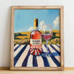 Rosado de Rioja – Spanish Rose Wine, Wine Bar Poster, no-text version framed in wood