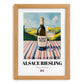 Alsace Riesling – French White Wine, Wine Bar Painting, set in oak frame