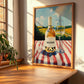 Gascogne – French White Wine, Vineyard Terrace Illustration, clean layout with no caption
