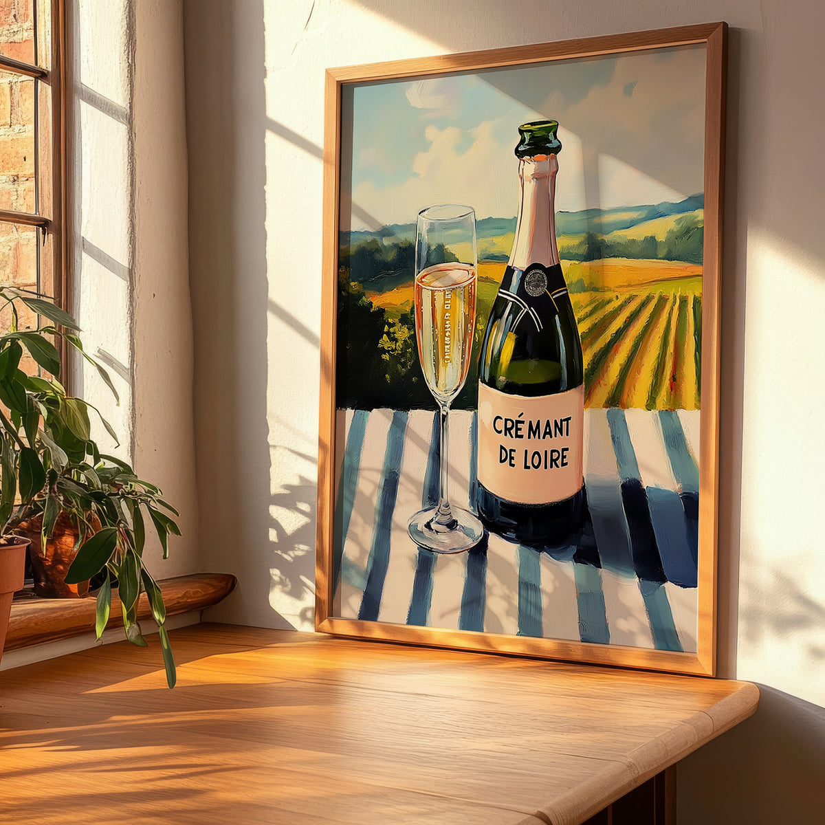 Crémant de Loire – French Sparkling Wine, Wine Bar Wall Art, clean layout with no caption
