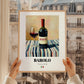 Barolo – Italian Red Wine, Wine Bar Print, styled in a charming Paris street view