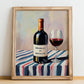 Brunello di Montalcino – Italian Red Wine, Vineyard Terrace Print, no-text version framed in wood