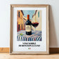Vino Nobile di Montepulciano – Italian Red Wine, Vinoteca Print, in wooden frame leaning on the floor