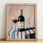 Primitivo di Manduria – Italian Red Wine, Wine Bar Poster, no-text version framed in wood