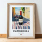 Valpolicella – Italian Red Wine, Tasting Room Poster, in wooden frame leaning on the floor