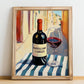 Montepulciano d'Abruzzo – Italian Red Wine, Wine Bar Poster, no-text version framed in wood