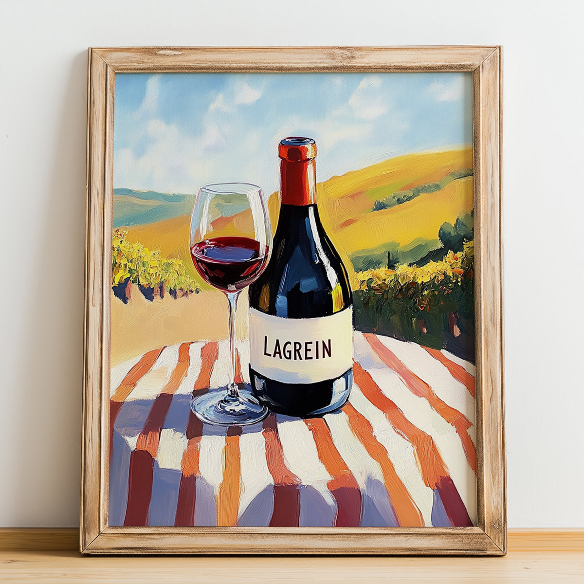 Lagrein – Italian Red Wine, Vinoteca Wall Art, no-text version framed in wood