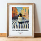 Fiano di Avellino – Italian White Wine, Wine Bar Illustration, in wooden frame leaning on the floor