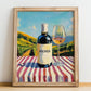 Malvasia – Italian White Wine, Wine Bar Painting, no-text version framed in wood